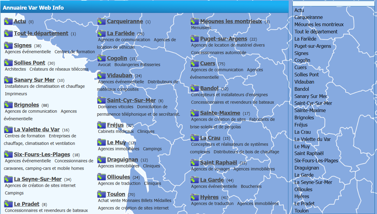 Entrez en contact avec des entreprises de Toulon via le site annuaire.varwebinfos.com